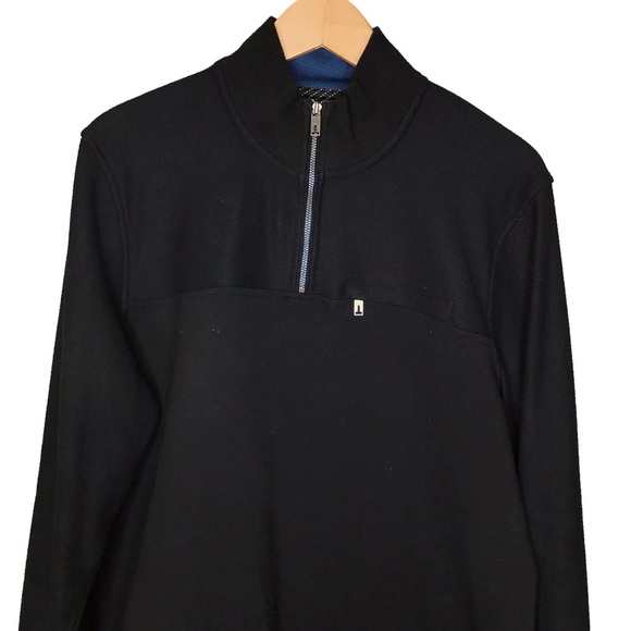Ted Baker London Slim Fit 1/4 Zip Black Pullover Sweater Men's Large - Picture 2 of 13